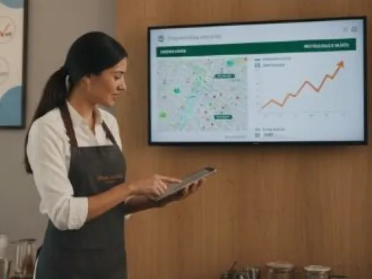 Una mujer checando las estadísticas de las franquicias ideales para seguir expandiéndose